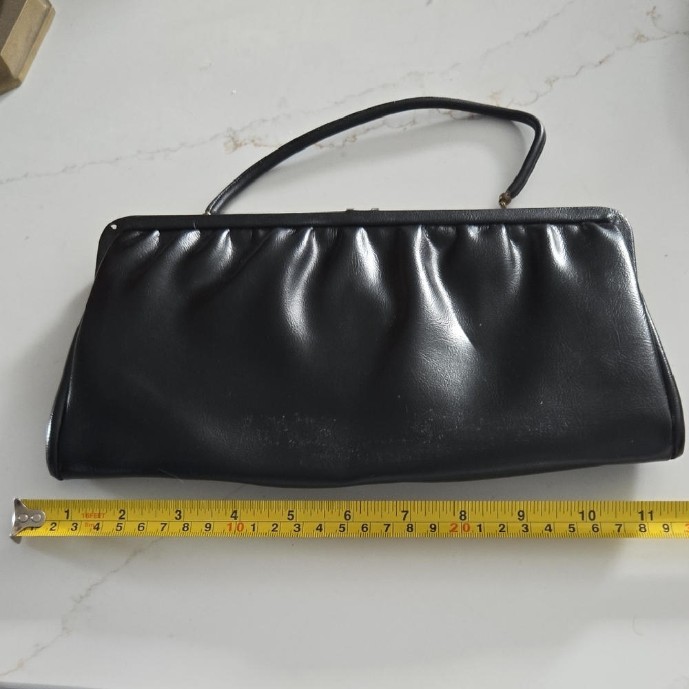 Chic Black Leather Wristlet Clutch